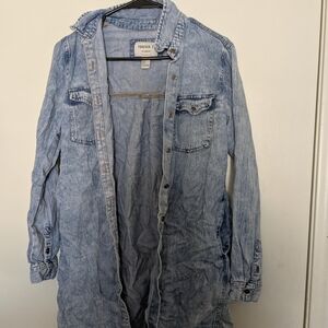 Forever 21 Light Blue Denim Shirt Dress